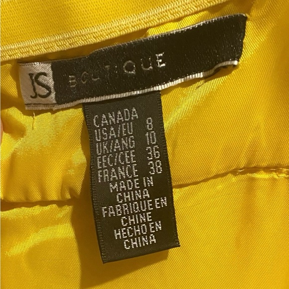 JS Boutique flowy formal dress. Yellow chiffon. Two dresses - 8 & 4. - Picture 6 of 11